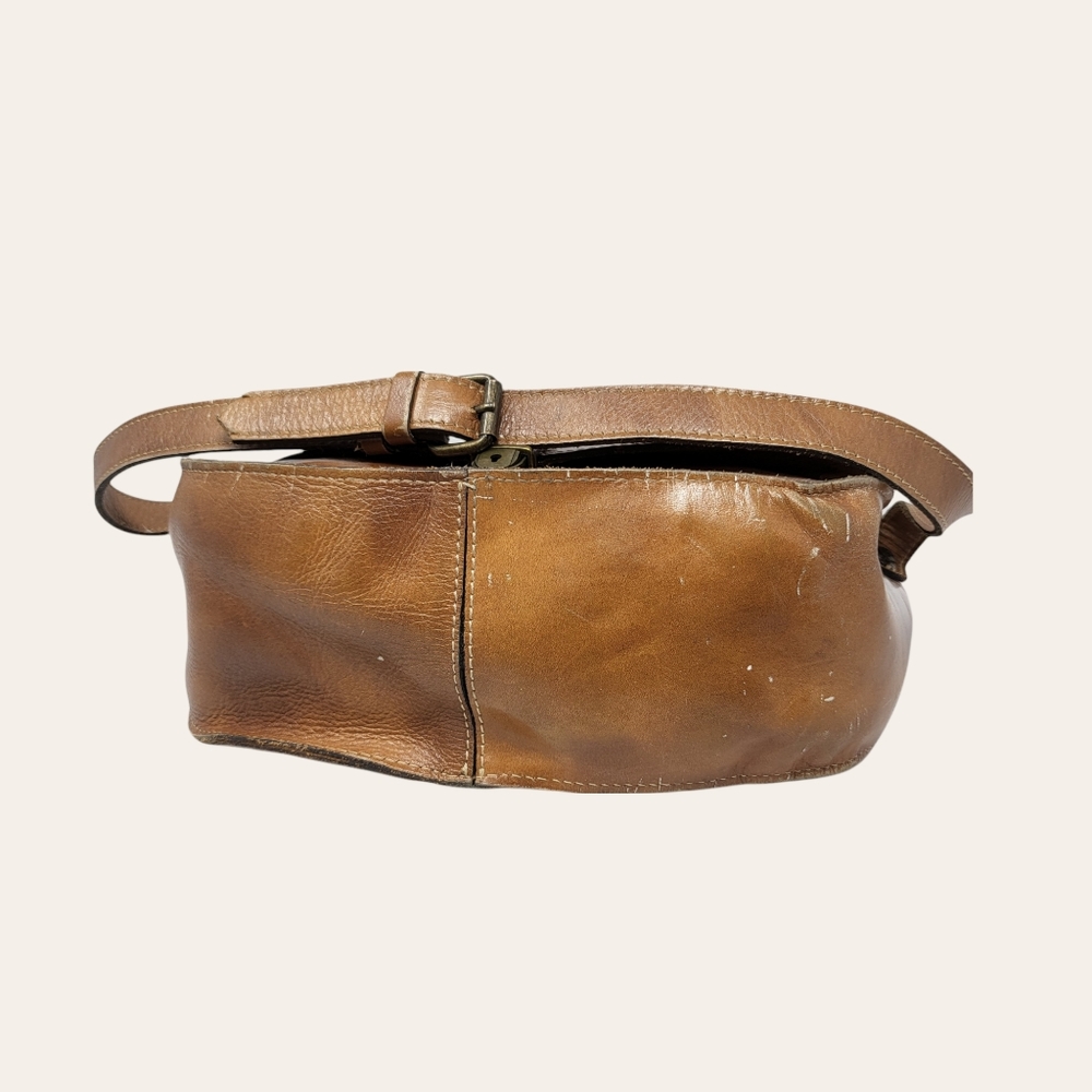 Patricia Nash Brown Leather Map-Print Shoulder Bag - Picture 5 of 15